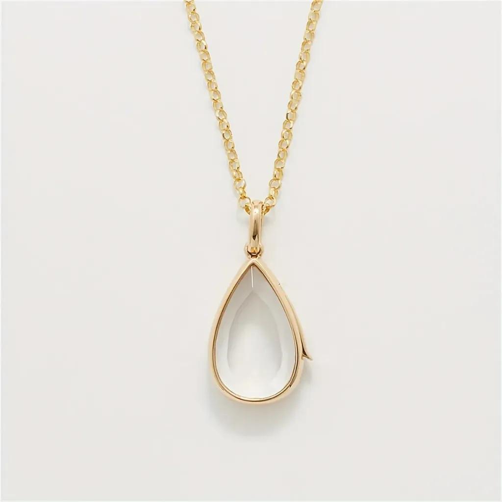 Teardrop Glass Locket Necklace
