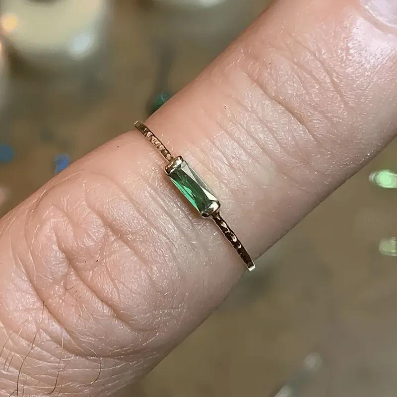 Emerald Baguette Stacking Ring