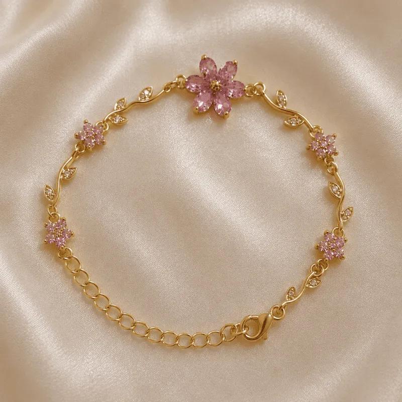 Pink Flower Bracelet