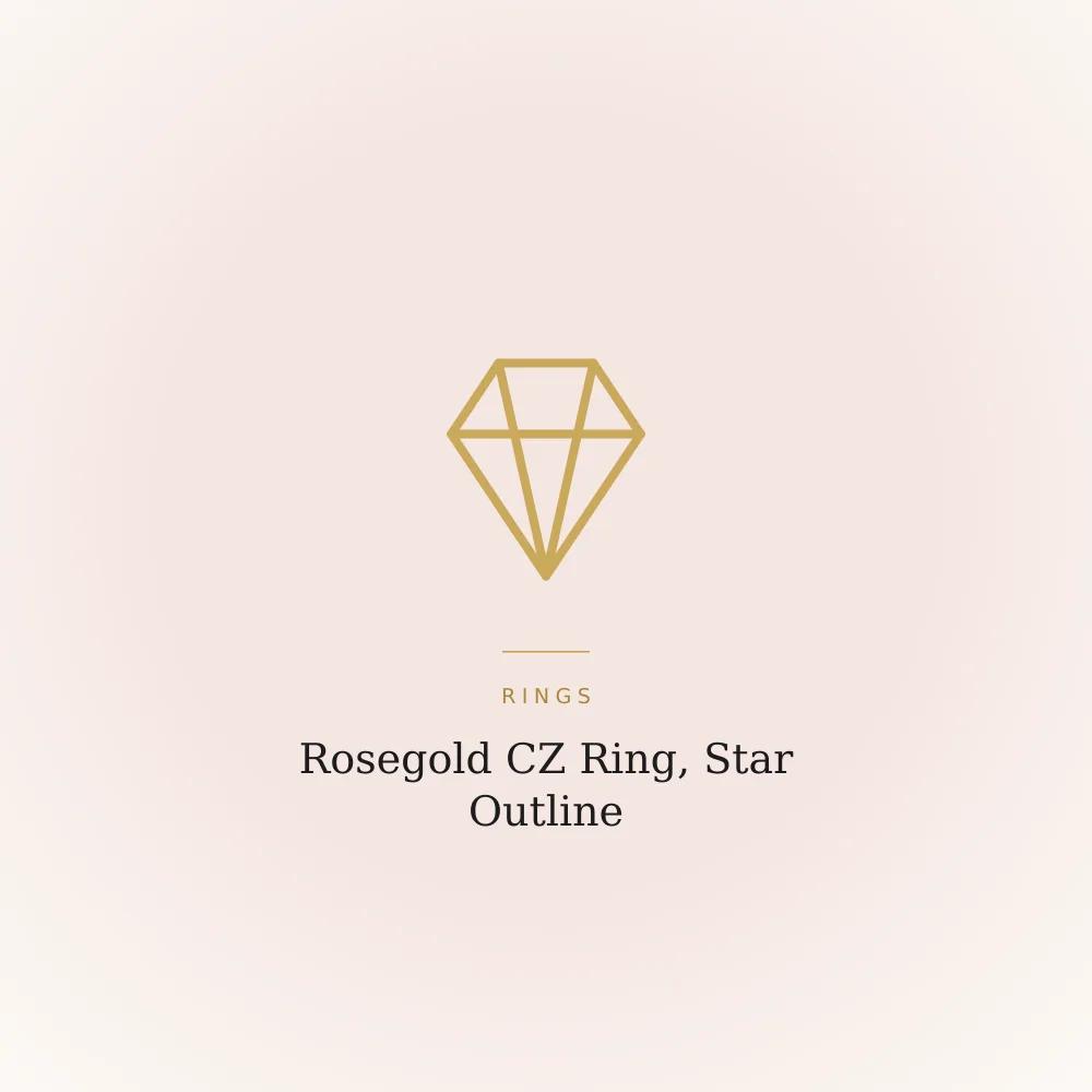 Slim rosegold-plated ring with a star outline traced in cubic zirconia stones