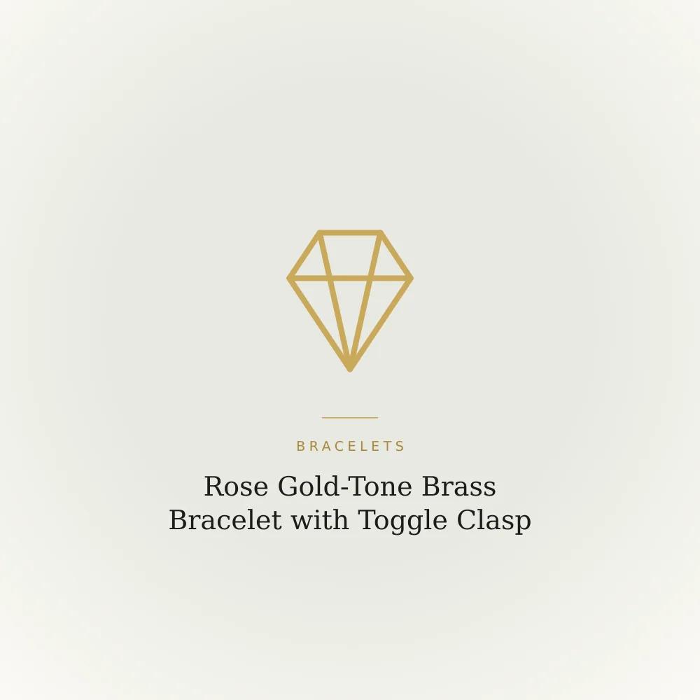 Rose gold-tone brass bracelet with a toggle clasp closure
