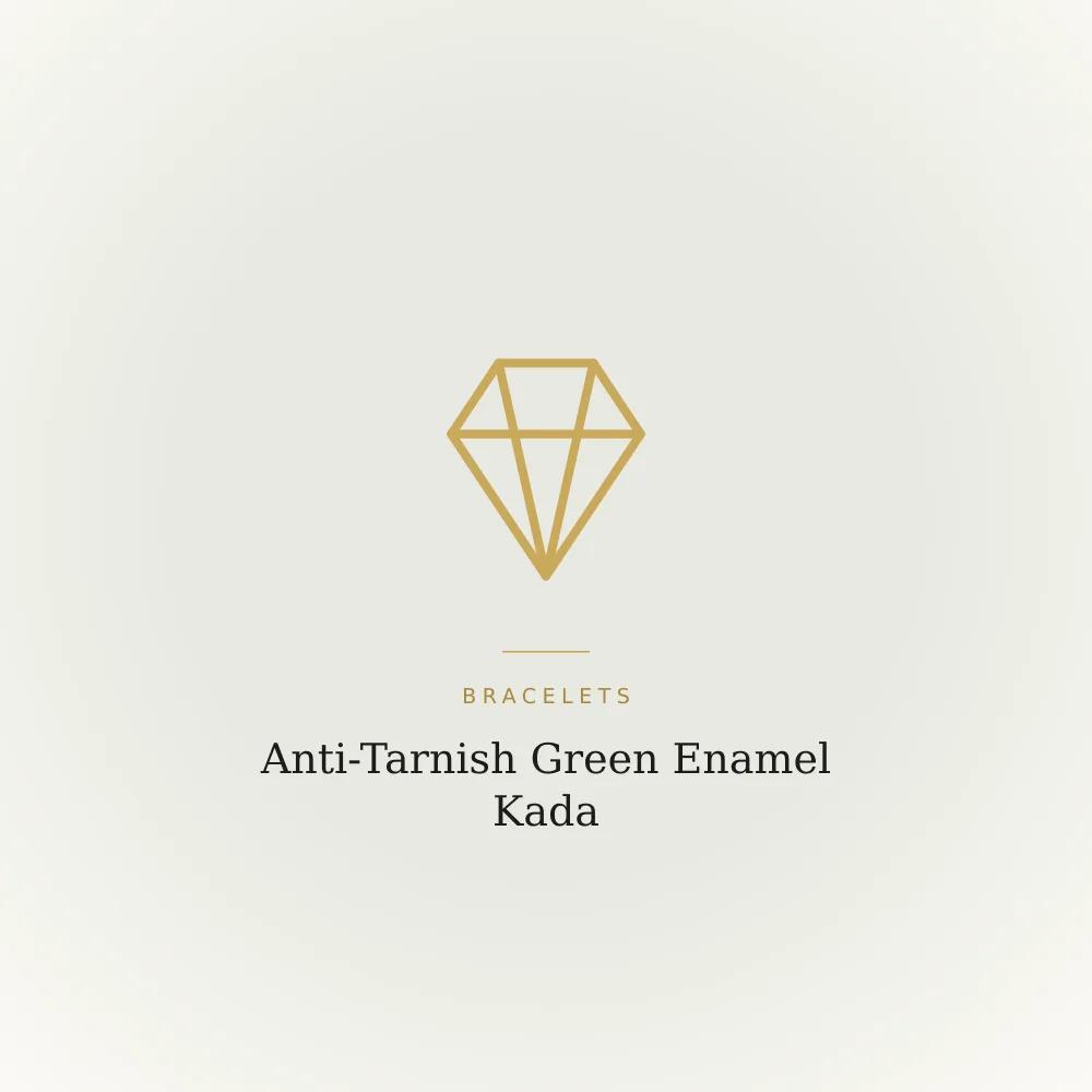Green enamel kada bracelet with a solid colourway and gold finish