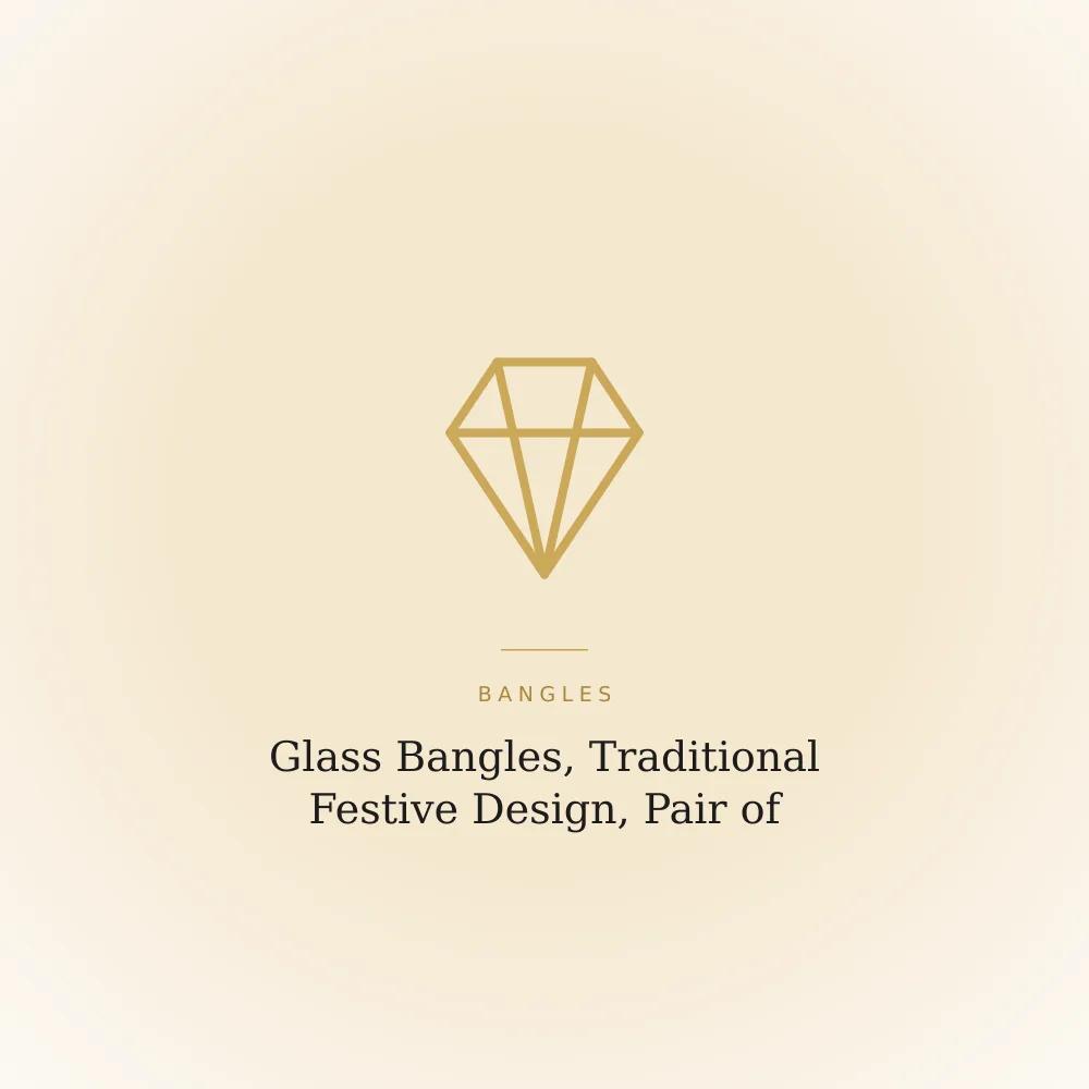 Pair of glass bangles in a traditional festive design with stone-set detailing
