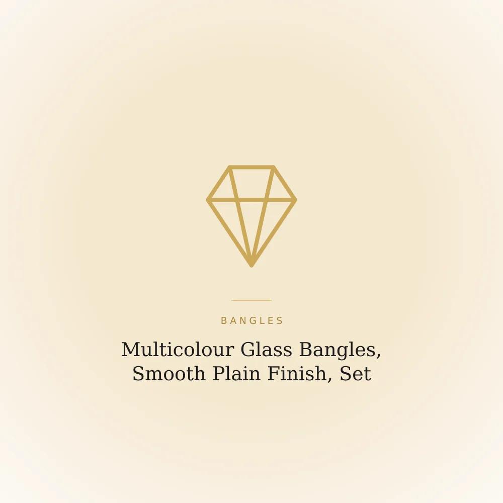 Multicolour glass bangles with a smooth plain finish, set of two