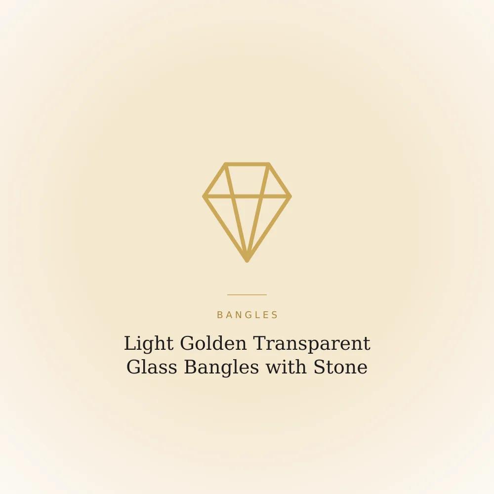 Light golden transparent glass bangle with fine stone detailing