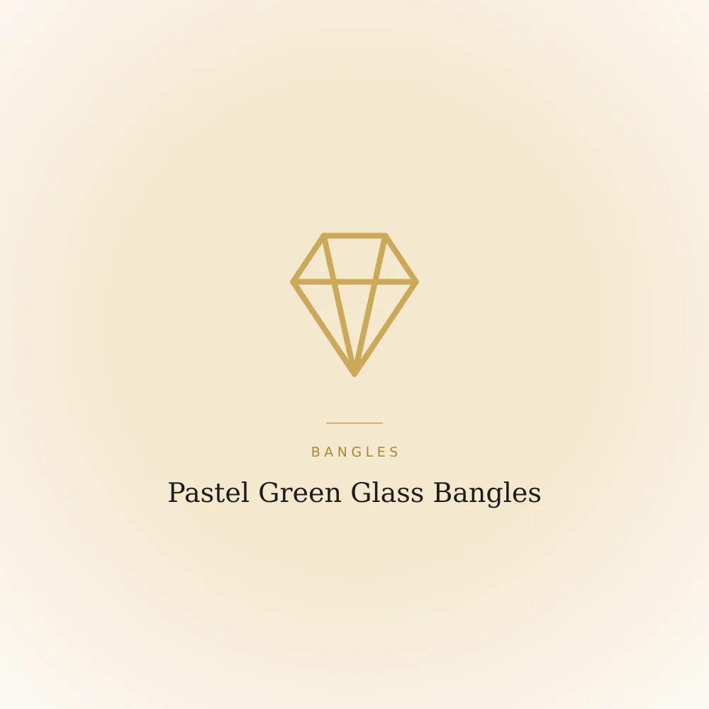 Pastel green glass bangle with a stone-set surface detail