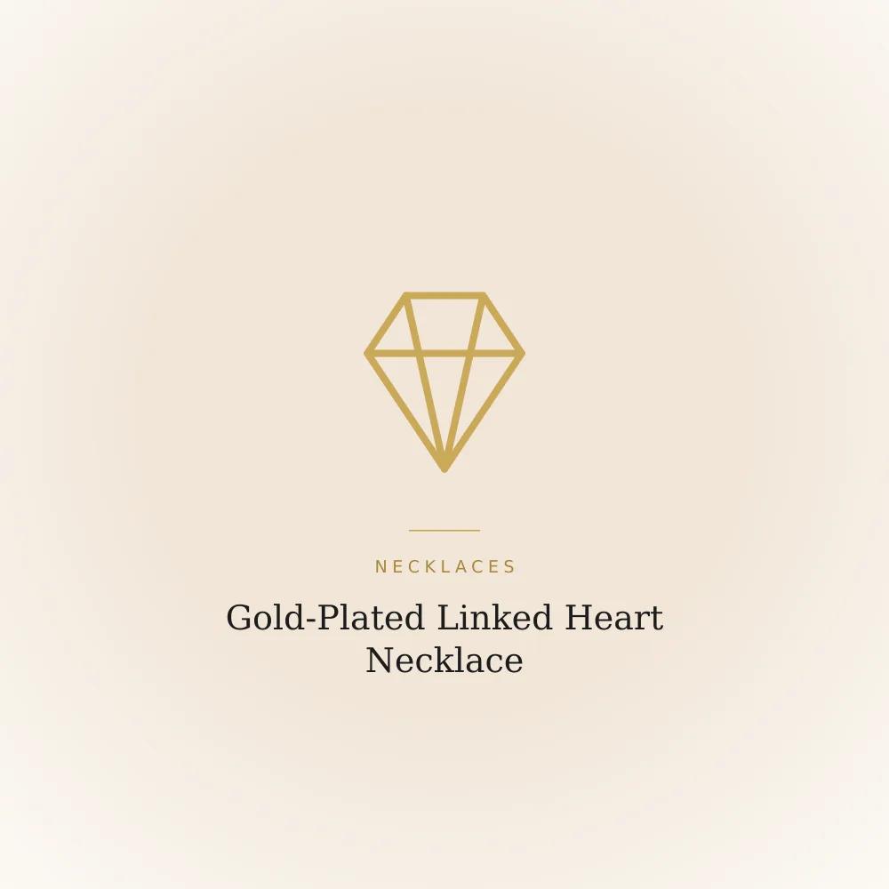 Gold-plated necklace with a chain of small linked heart motifs, textured finish