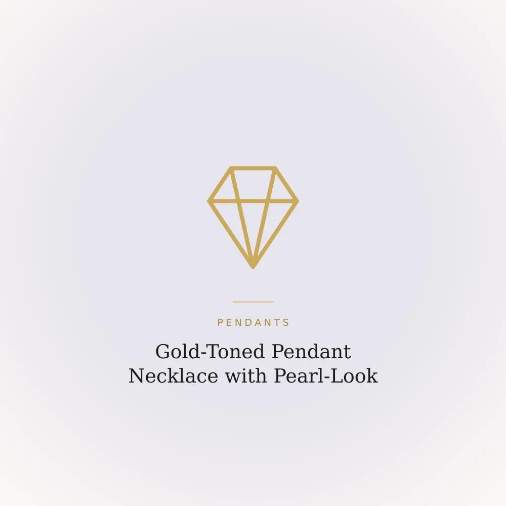 Gold-toned pendant necklace with a small pearl-look accent stone