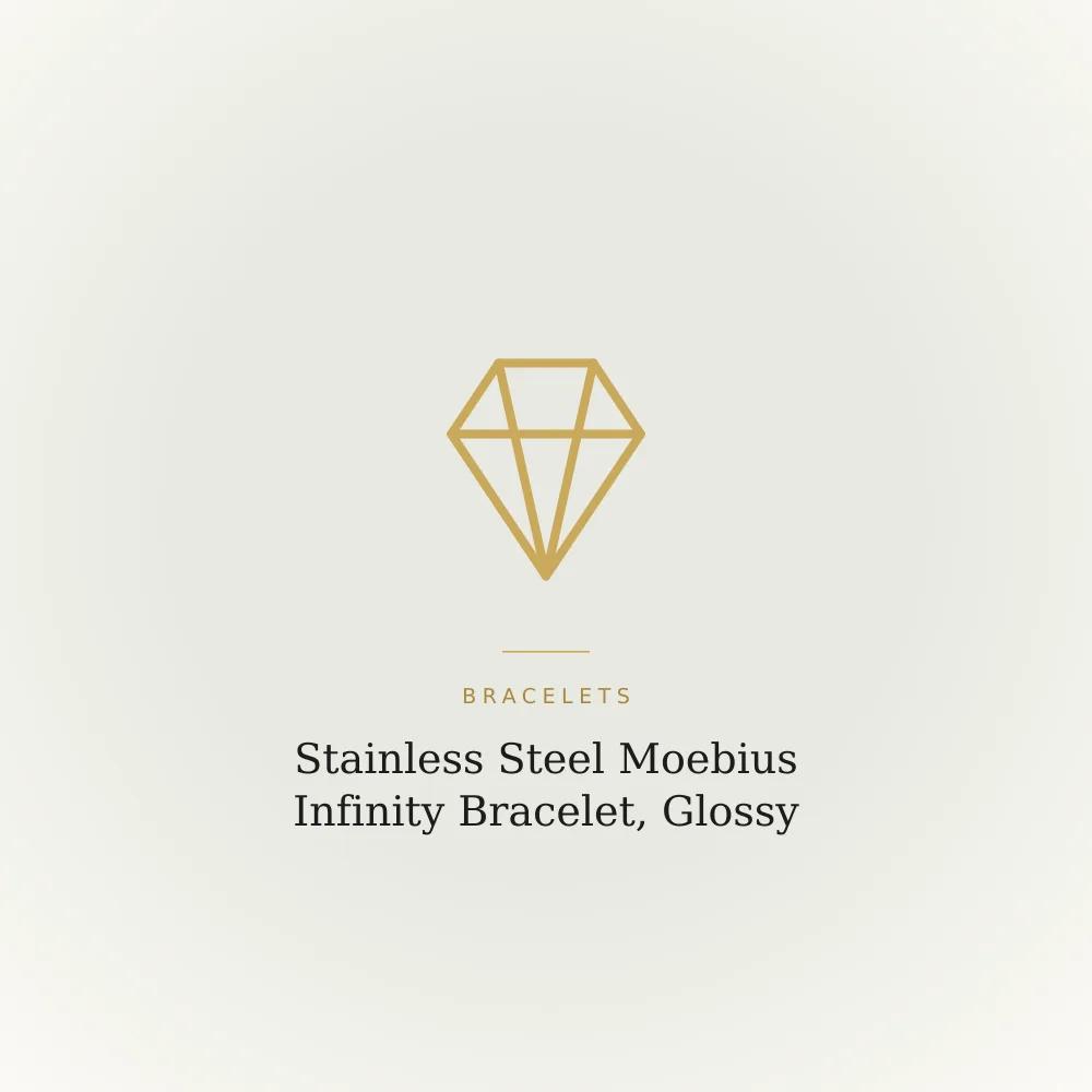 Stainless steel bracelet shaped as a glossy infinity loop on a fine chain
