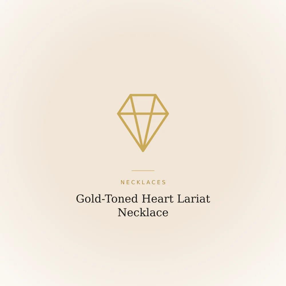 Gold-toned Y-style lariat necklace with an open-heart frame and heart drop