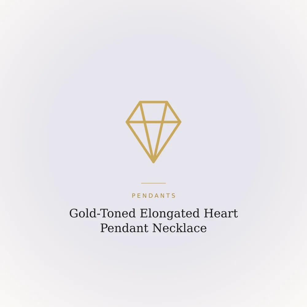 Gold-toned elongated heart pendant on a beaded snake chain necklace