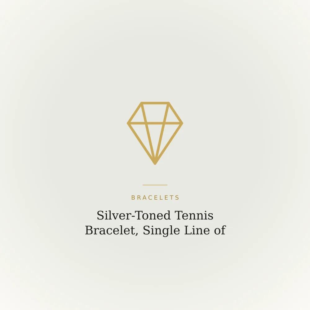Silver-toned tennis bracelet with a continuous line of crystal-look stones