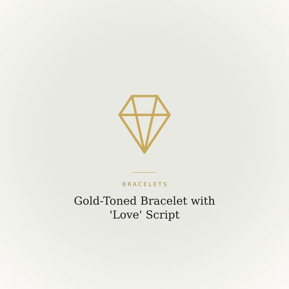 Gold-toned bracelet with a 'Love' script charm and crystal-look stones
