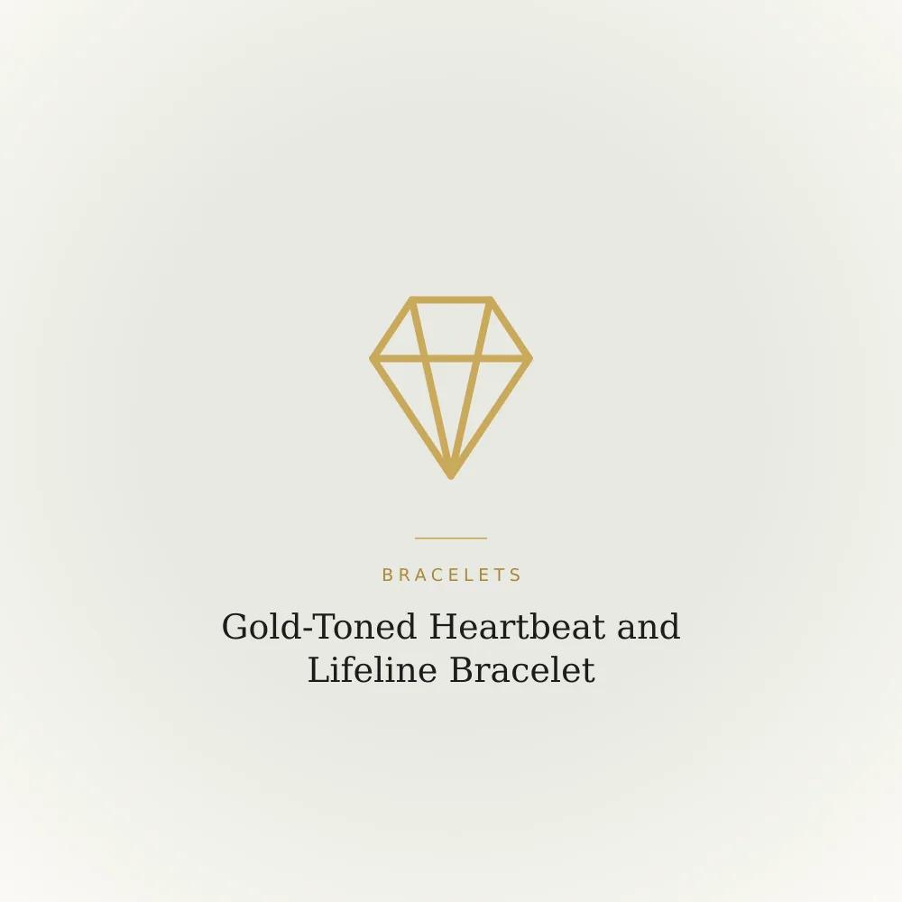 Gold-toned bracelet with a heartbeat lifeline charm