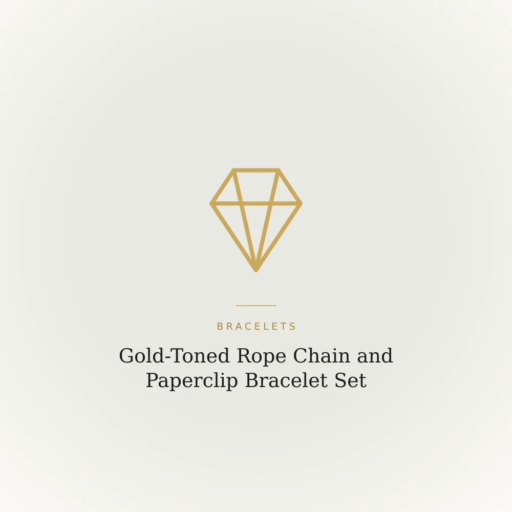 Gold-toned rope chain bracelet paired with a paperclip-link chain bracelet