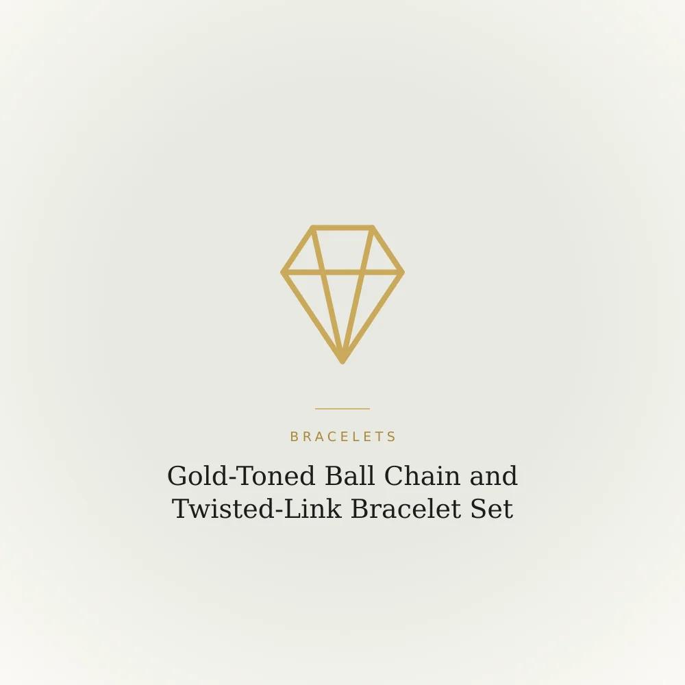 Gold-toned ball chain bracelet paired with a twisted-link chain bracelet