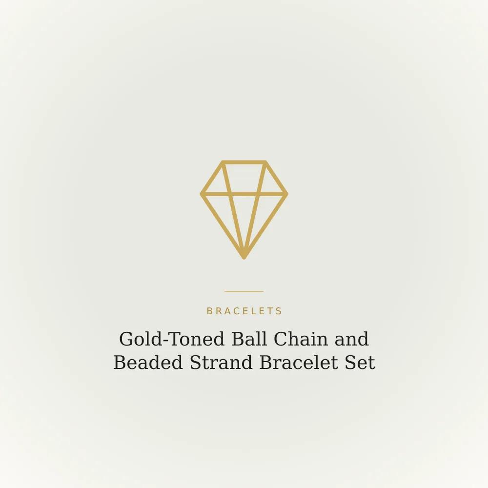 Gold-toned bracelet duo with a ball chain and a beaded strand chain