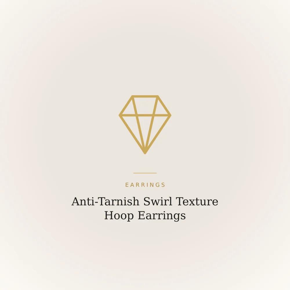 Gold-toned stainless steel hoop earrings with a swirl texture pattern