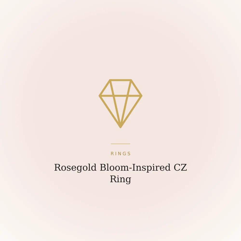 Rosegold-plated bloom-inspired ring with petals set in cubic zirconia stones