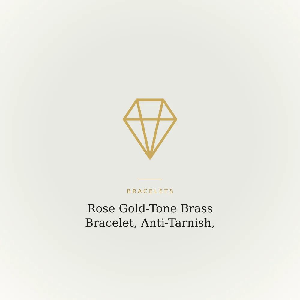 Rose gold-tone brass bracelet with a plain band and toggle closure