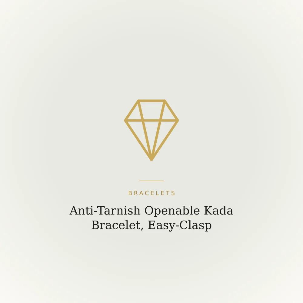 Anti-tarnish kada bracelet shown open on its clasp mechanism