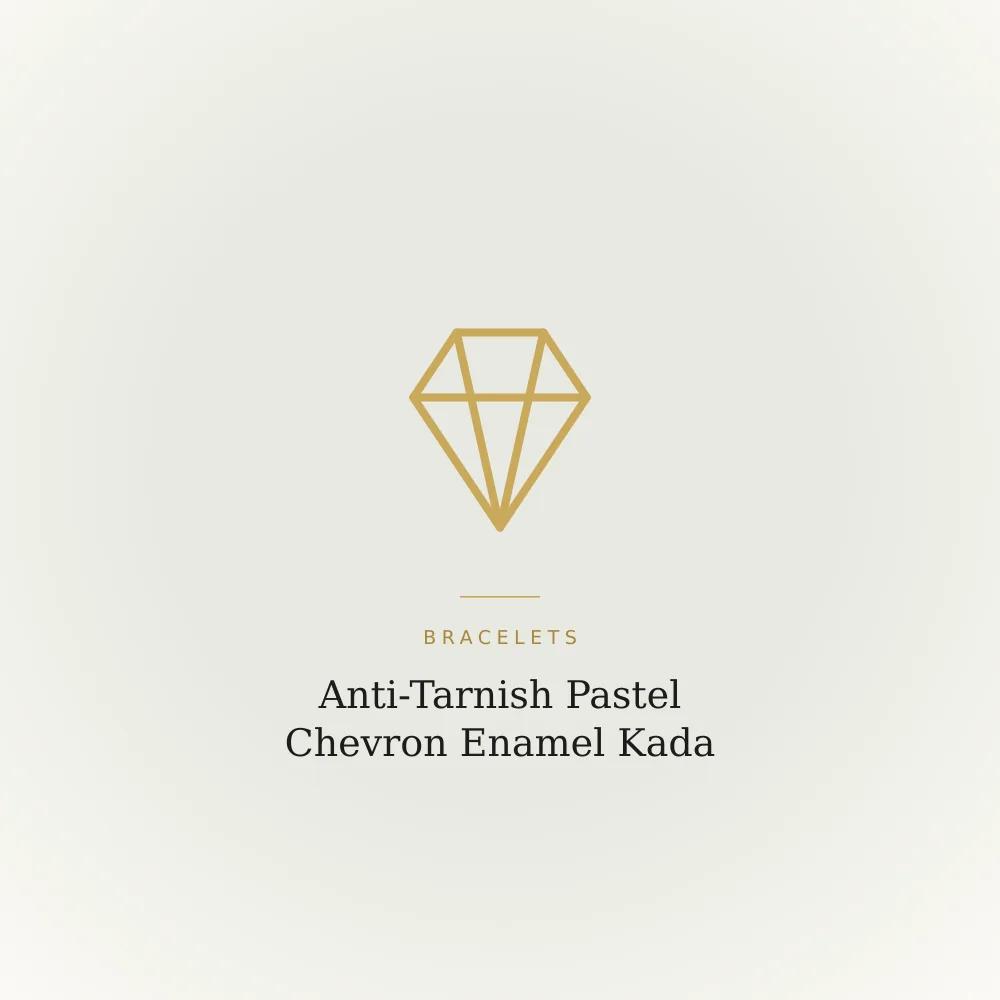 Pastel chevron pattern kada bracelet in gold-finish anti-tarnish metal