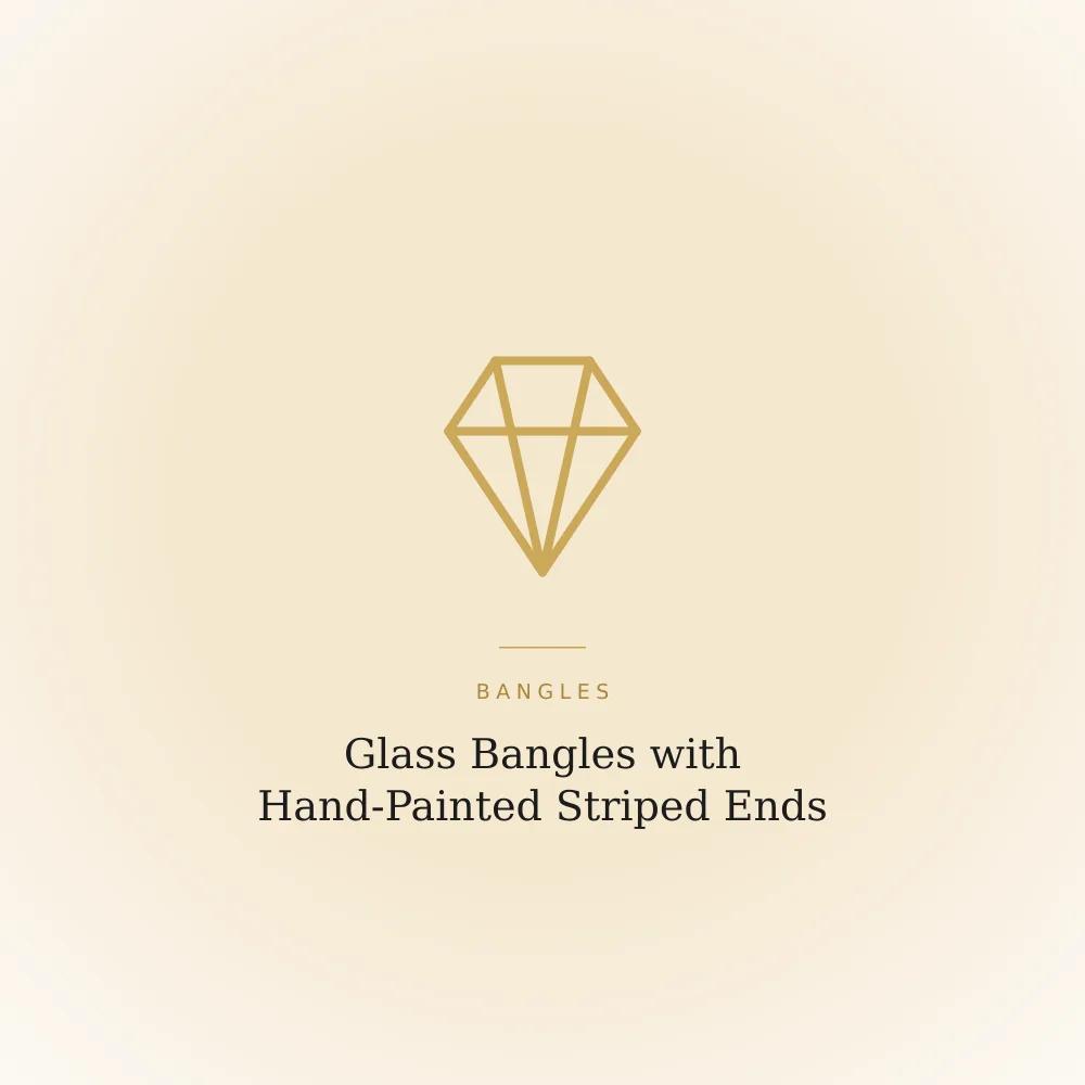 Glass bangles with hand-painted striped detailing at each end