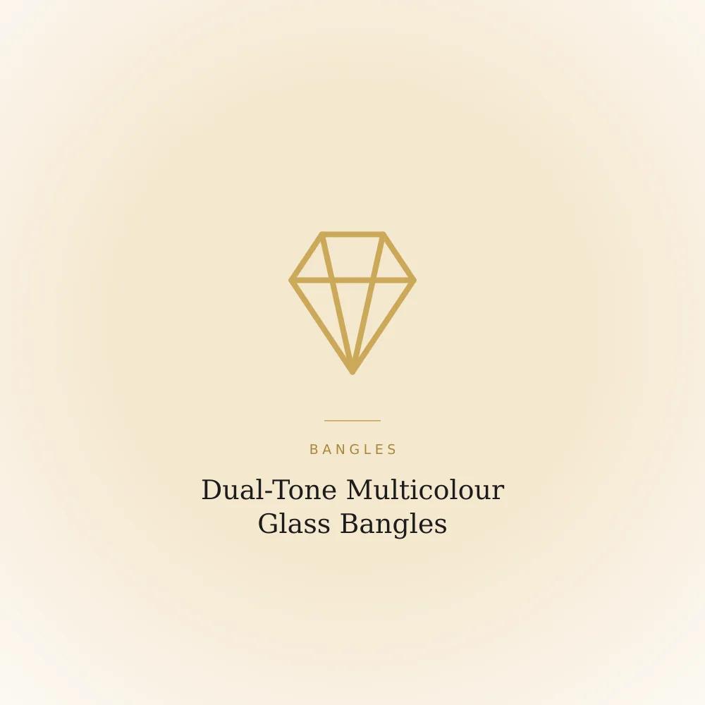 Dual-tone glass bangle in green, yellow, pink and orange with a glossy finish