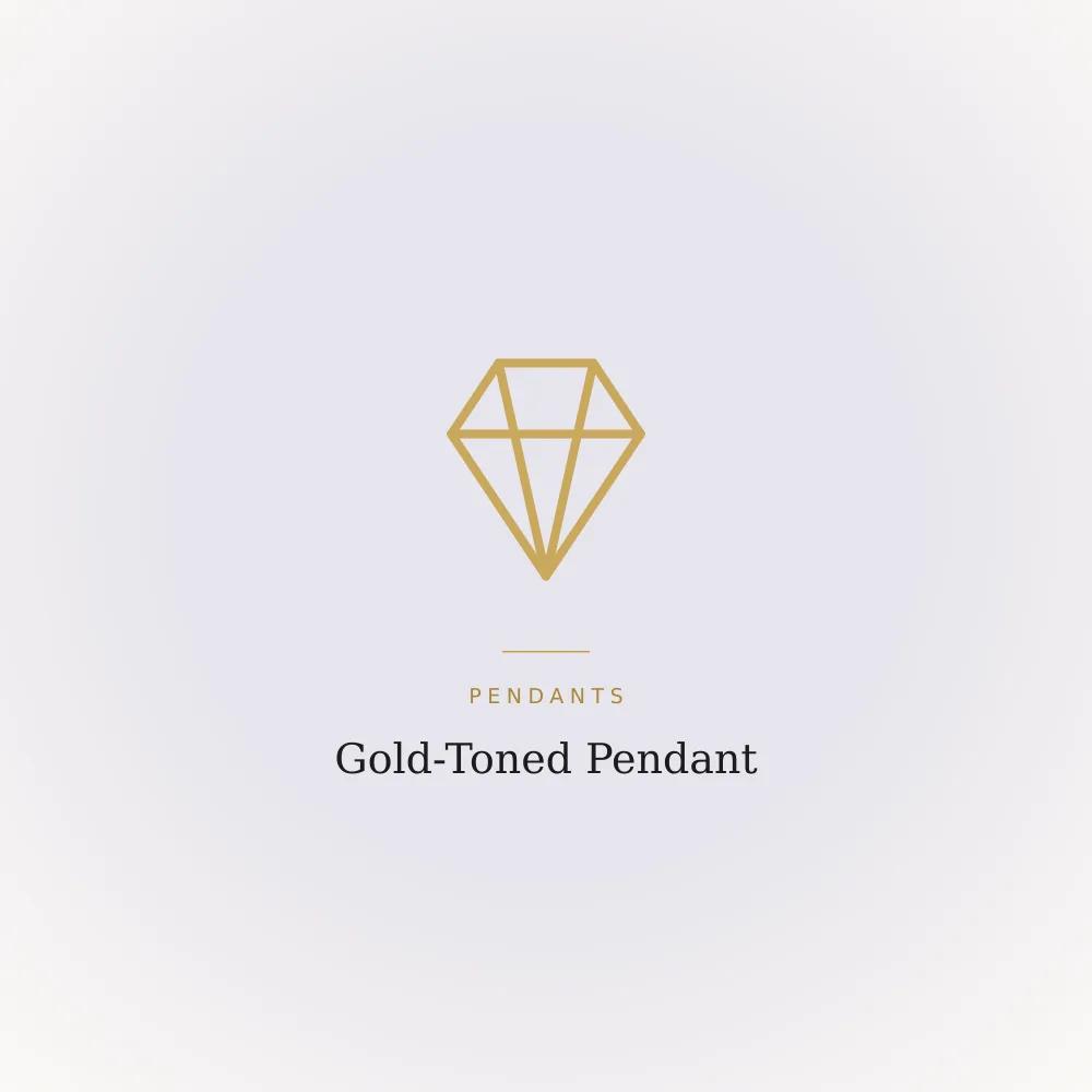 Gold-toned pendant shown against a plain background, simple finish