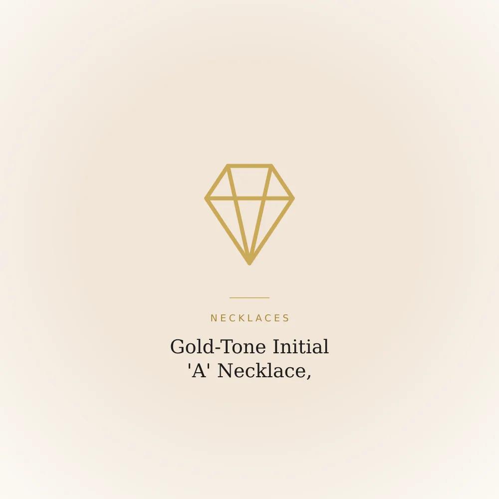 Gold-tone necklace with a crystal-set initial A pendant on a fine chain